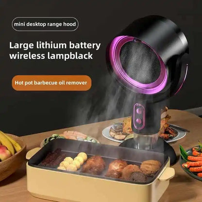 Mini Smart Desktop Range Hood High Suction Baffle Fan Intelligent Rechargeable Portable