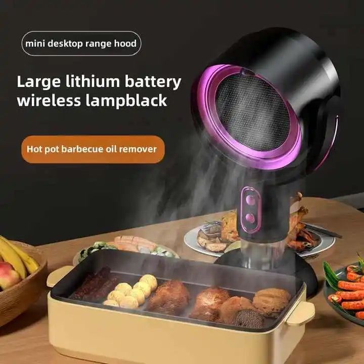 Mini Smart Desktop Range Hood High Suction Baffle Fan Intelligent Rechargeable Portable