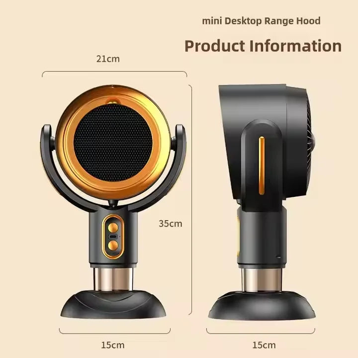 Mini Smart Desktop Range Hood High Suction Baffle Fan Intelligent Rechargeable Portable